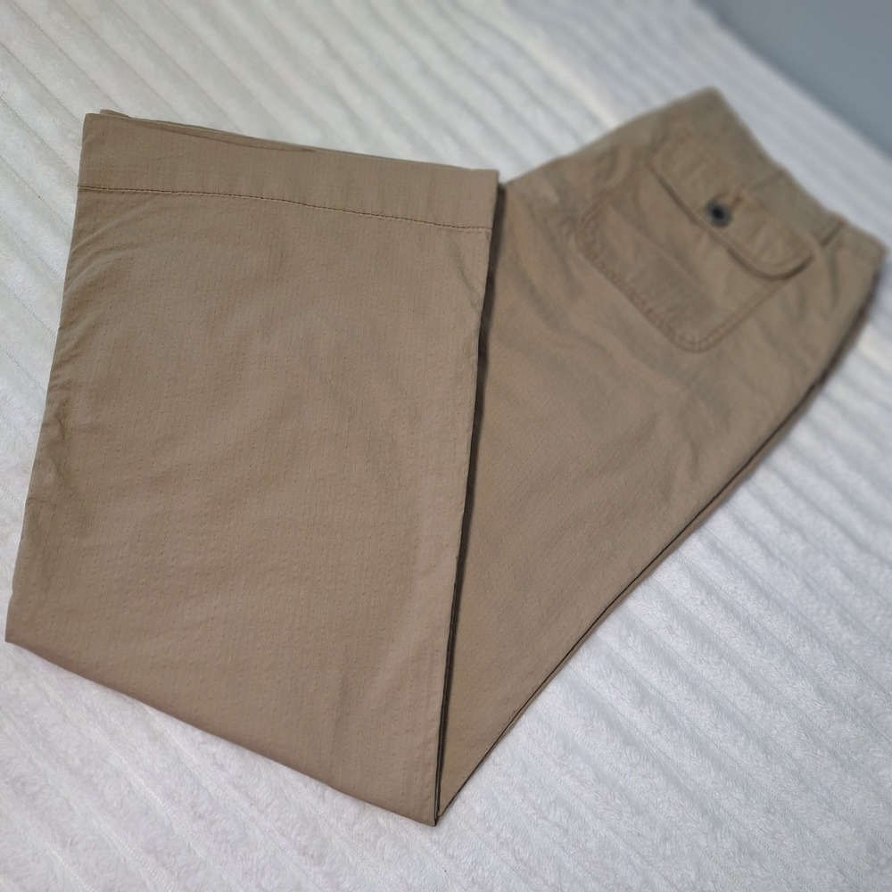Gap Y2K Wide Leg Seersucker Pants Womens 10 Tan Lightweight Safari Low Rise
